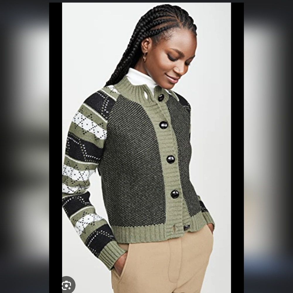 *Moving Sale*: GANNI Fair Isle Wool Cardigan With Beautiful Detailing, Size Xs